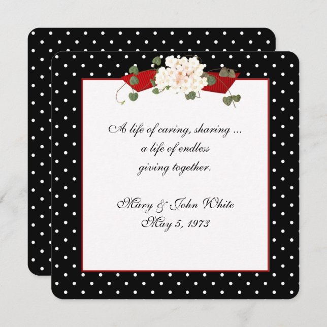 Polka Dot Vow Renewal Ceremony Invitation (Front/Back)