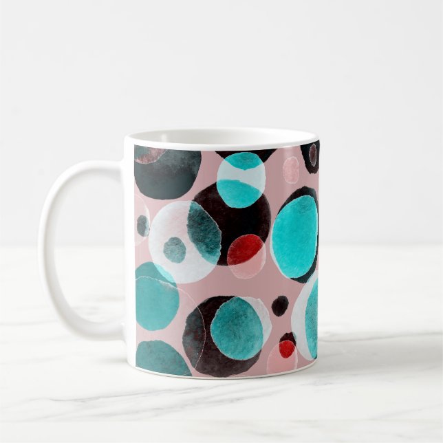 Polka dot watercolor, abstract pattern. coffee mug (Left)