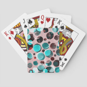 Polka dot watercolor, abstract pattern. playing cards