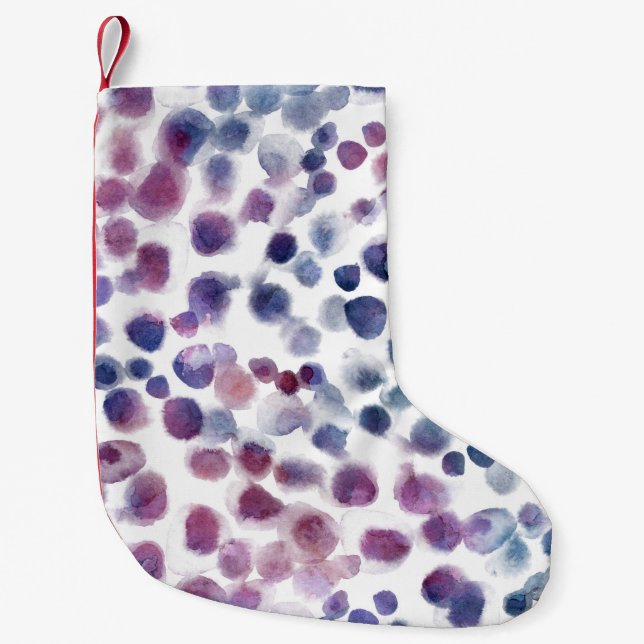 Polka Dot Watercolor: Geometric Seamless. Small Christmas Stocking (Front)
