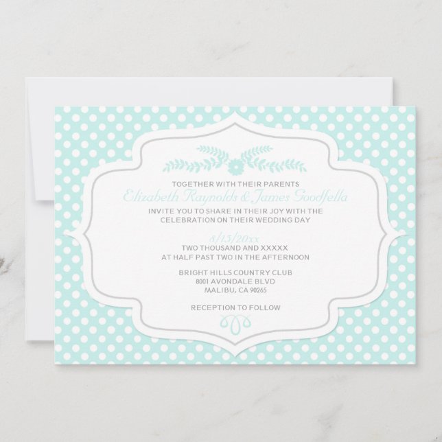 Polka Dot Wedding Invitations (Front)