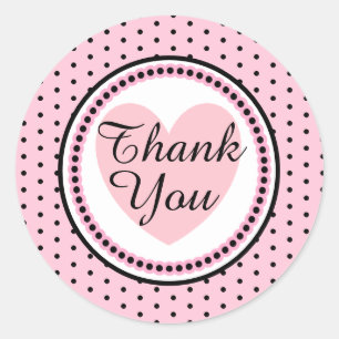 Polka Dot Whimsical Thank You Classic Round Sticke Classic Round Sticker
