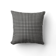Polka Dot White & Black Throw Pillow
