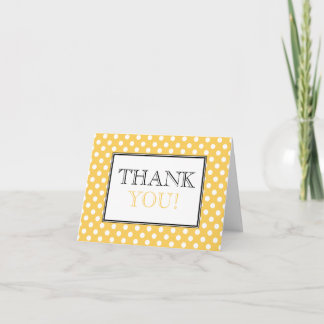 Polka Dot Yellow & White Thank You Card