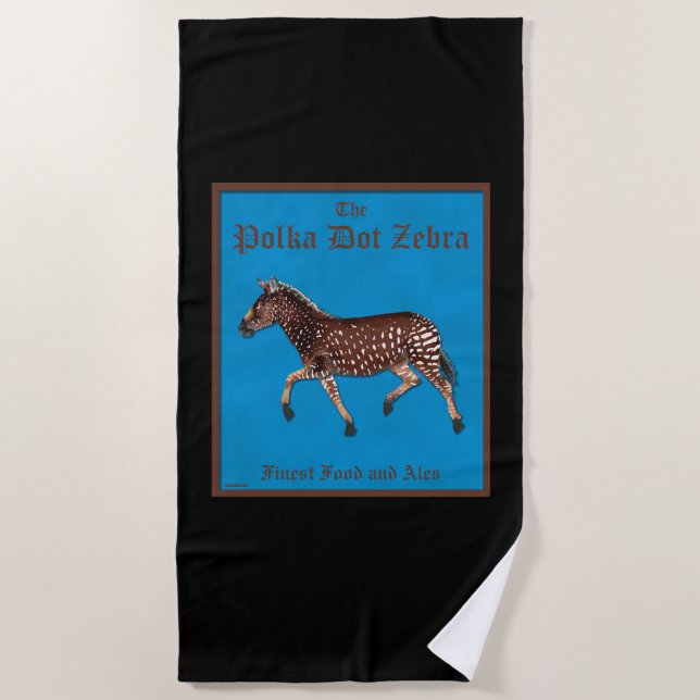 Polka Dot Zebra English Pub Beach Towel (Front)