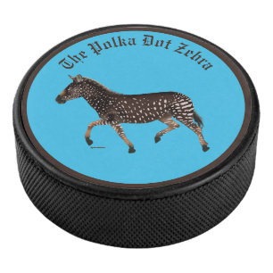 Polka Dot Zebra English Pub Hockey Puck