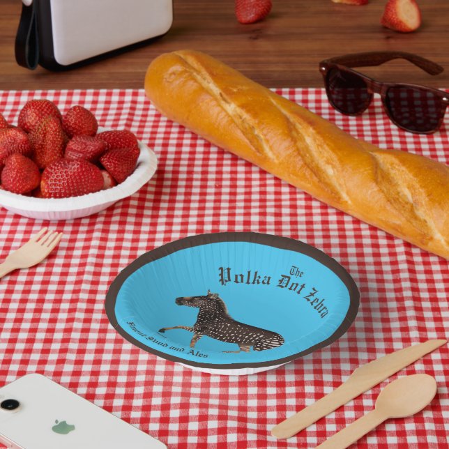 Polka Dot Zebra English Pub Paper Plates (Picnic)