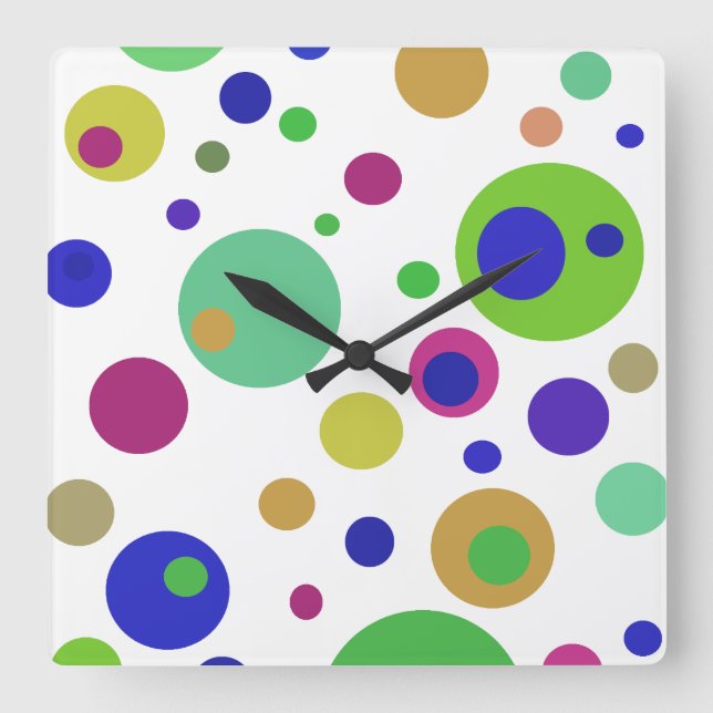 Polka Dots Acrylic Wall Clock (Front)
