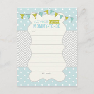 Polka Dots and Chevron Baby Shower Advice Card