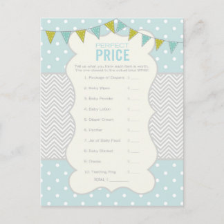 Polka Dots and Chevron - Baby Shower Game Invitation Postcard