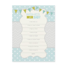 Polka Dots and Chevron - Wishes for Baby Card
