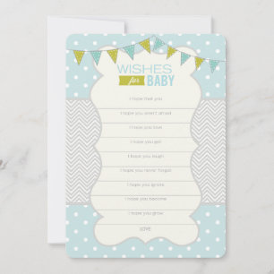 Polka Dots and Chevron - Wishes for Baby Card