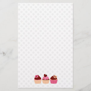 Polka Dots and Cupcakes Stationery