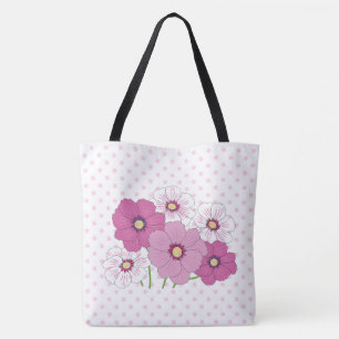 Polka Dots and Flowers Tote Bag