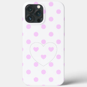 Polka Dots and Hearts 4 - Weiß - cute girly Case- iPhone 13 Pro Max Case