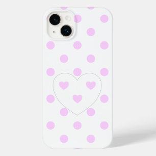 Polka Dots and Hearts 4 - White - cute girly Case-Mate iPhone 14 Plus Case