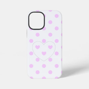Polka Dots and Hearts 4 - White - cute girly iPhone 12 Mini Case
