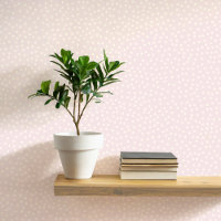 Polka Dots and Spots Cream on Blush Pink