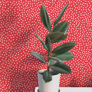 Polka Dots and Spots Cream on Red Wallpaper