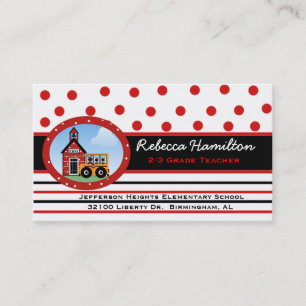 Polka Dots and Stripes Teacher's Business Card