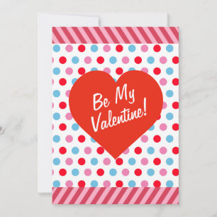 Polka Dots And Stripes Valentine Card