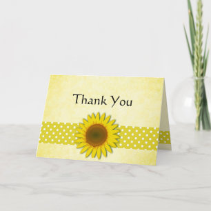 Polka Dots and Sunflowers Thank You Card