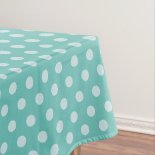 Polka Dots Aqua Tablecloth