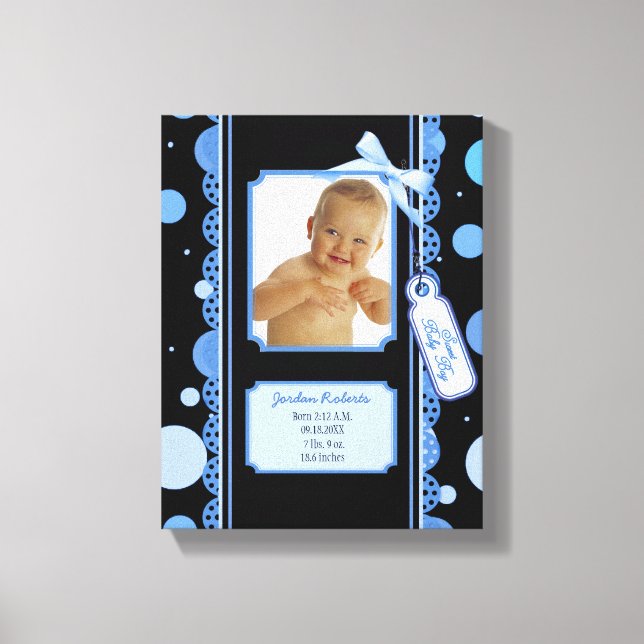 Polka Dots Baby Boy Canvas Print (Front)