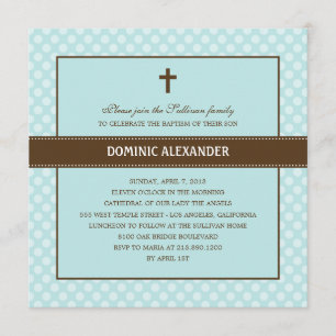 Polka Dots Baptism/Christening Invitation