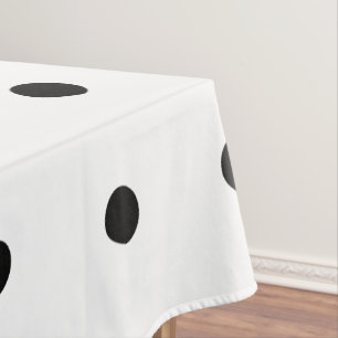 Polka dots Black and white elegant bold pattern Tablecloth