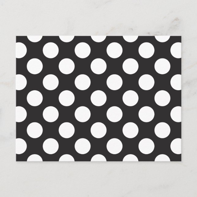 Polka Dots Black and White Postcard (Front)