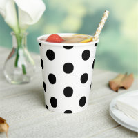 Polka dots Black white big bold elegant pattern