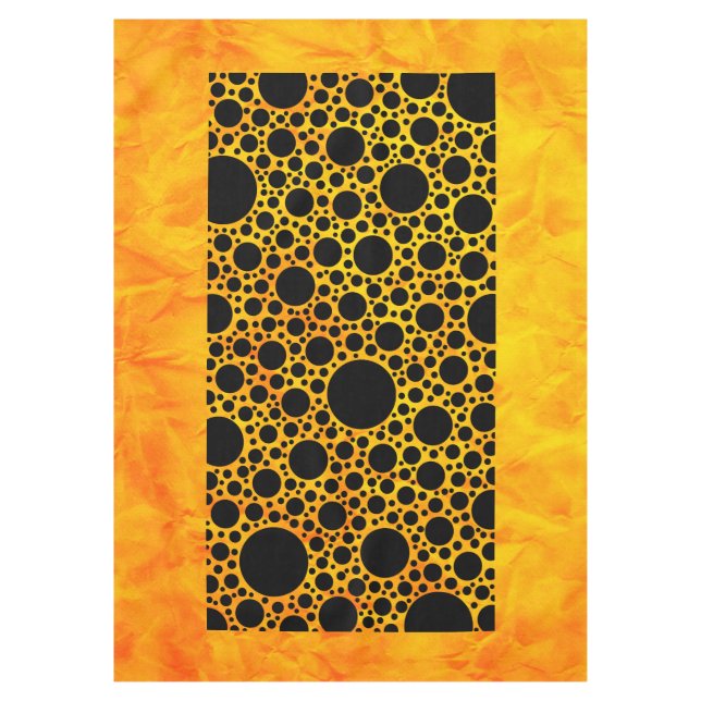 Polka Dots black + your background colour Tablecloth (Front)