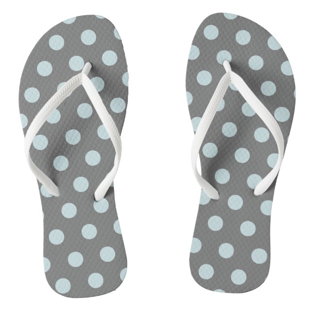 Polka Dots Blue Grey Jandals (Footbed)
