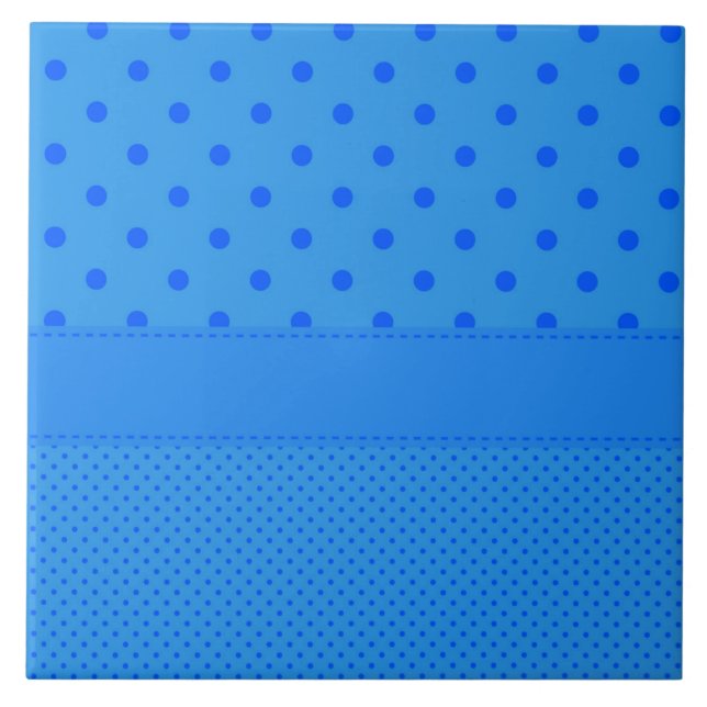 Polka Dots, Blue on Blue, Tile (Front)