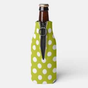 Polka Dots Bottle Cooler/Green & White Cooler