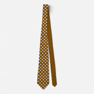 Polka dots brown and white tie
