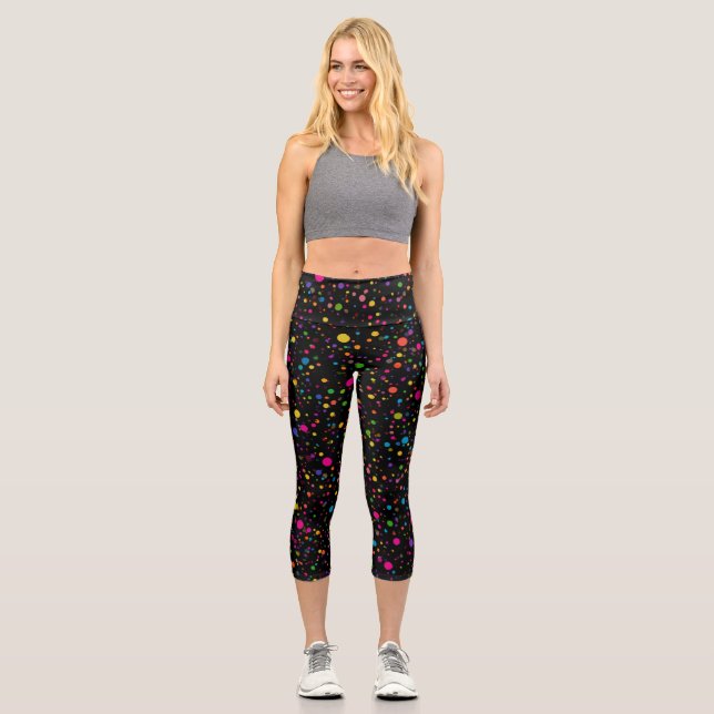 Polka Dots Capri Leggings (Front)