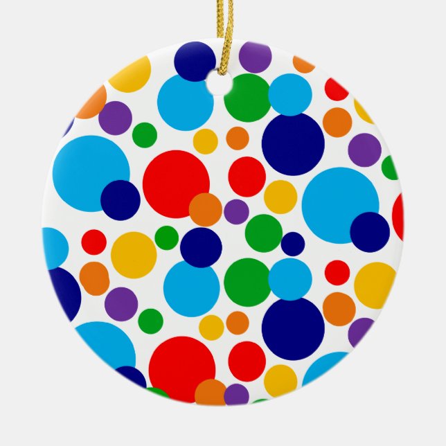 Polka Dots Ceramic Tree Decoration (Front)