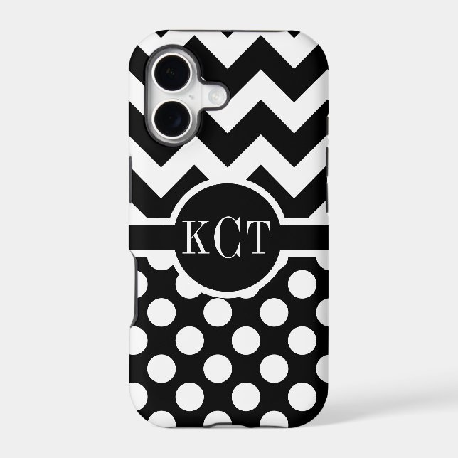 Polka Dots Chevron Pattern Monogram (Back)