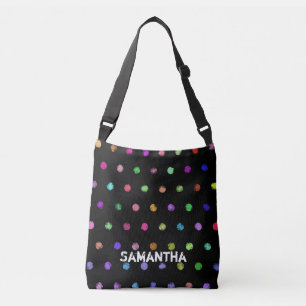Polka Dots coloured grunge 1 + your backgr. Crossbody Bag