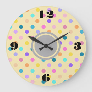 Polka dots confetti colours acrylic wall clock