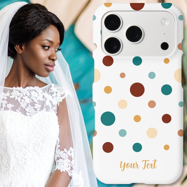 Polka Dots - Cool Colours on White Phone Case (Polka Dots - Cool Colors on White Phone Case)