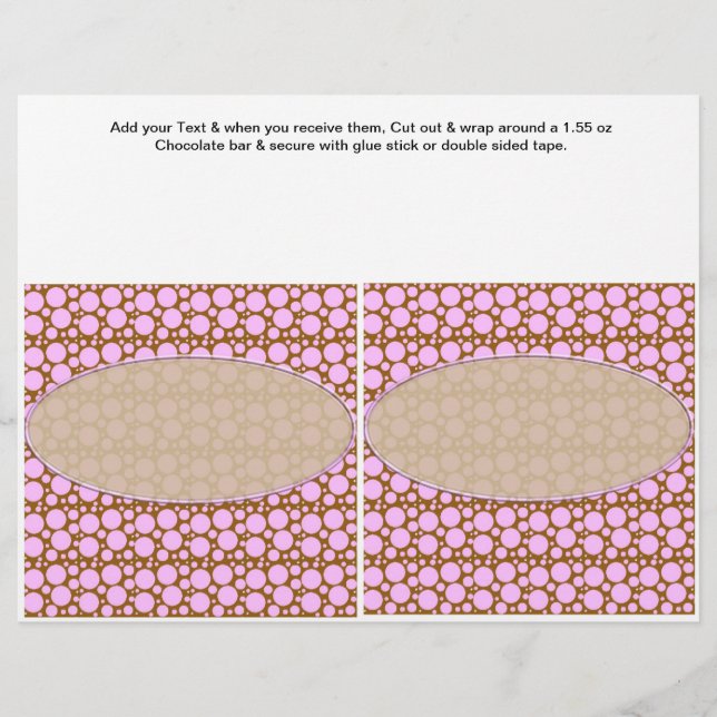 Polka Dots Custom Candy Bar Wrappers party favours (Front)