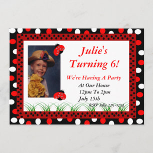 Polka Dots Custom Photo Invitation