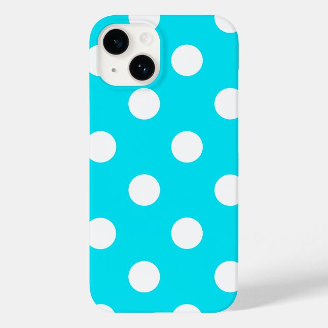 Polka dots cyan hex code 00E3F4 Case-Mate iPhone Case (Back)