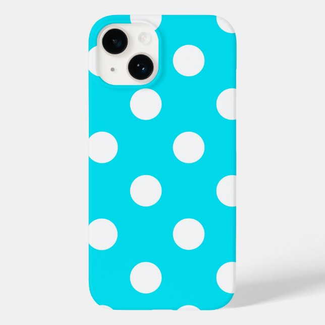 Polka dots cyan hex code 00E3F4 Case-Mate iPhone Case (Back)