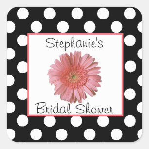 Polka Dots & Daisy Bridal Shower Sticker