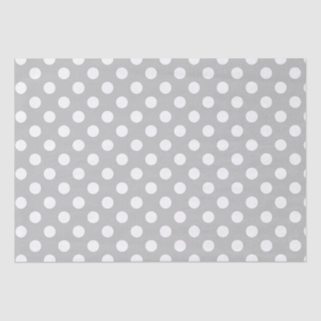 Polka Dots Design Silver Tissue Paper (Front)