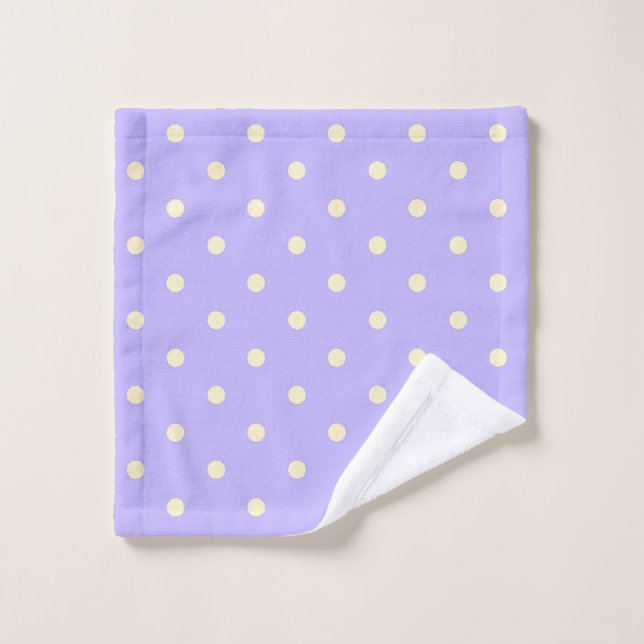 Polka dots, dots lavender and yellow  wash cloth (Wash Cloth)